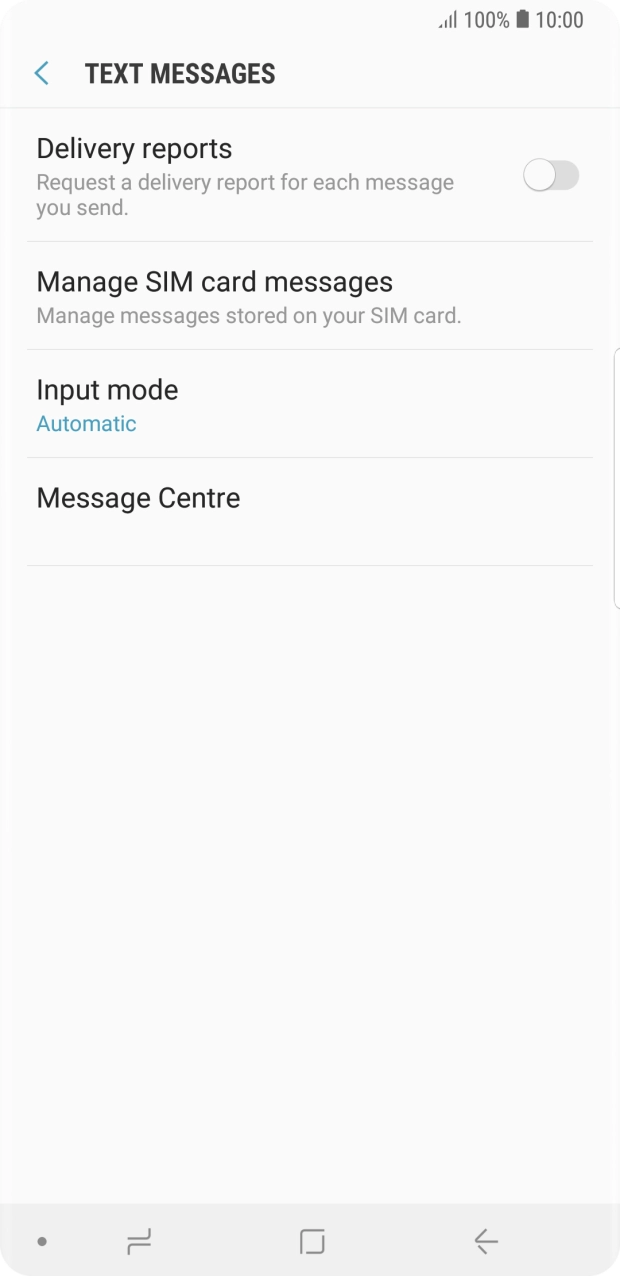 Press Message Centre.