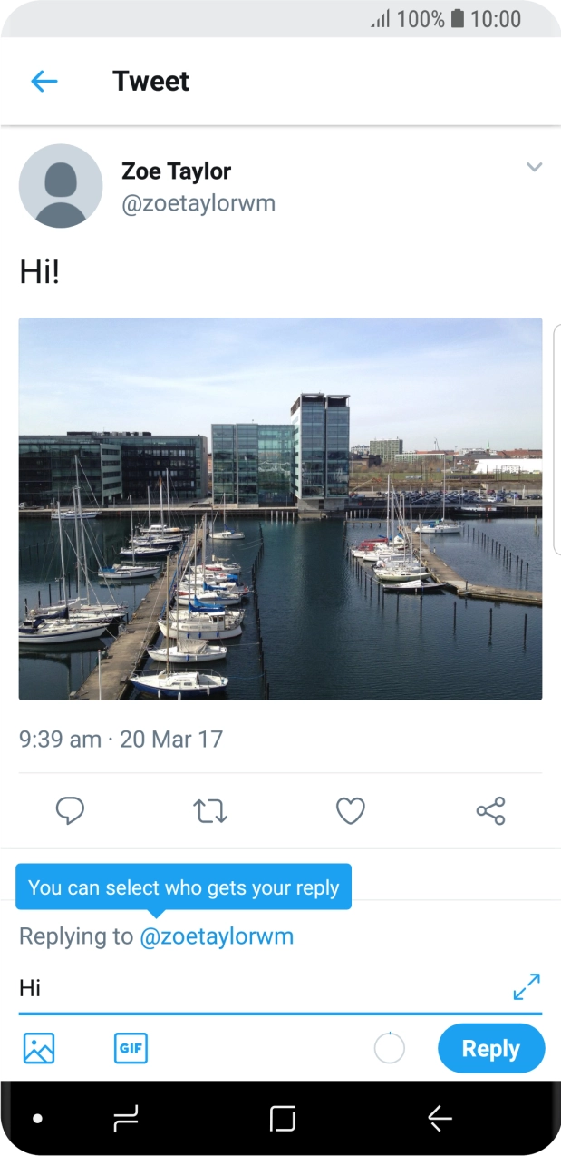 Write the required reply and press Reply.