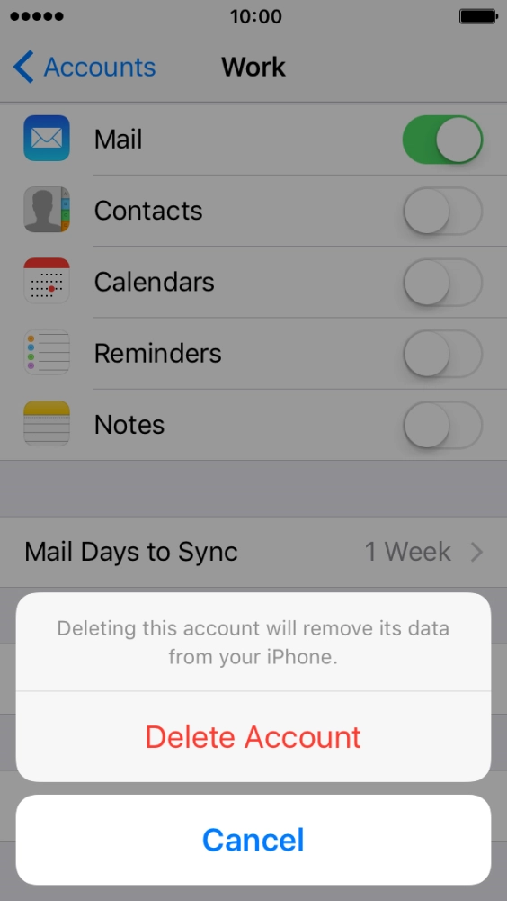 Press Delete Account.