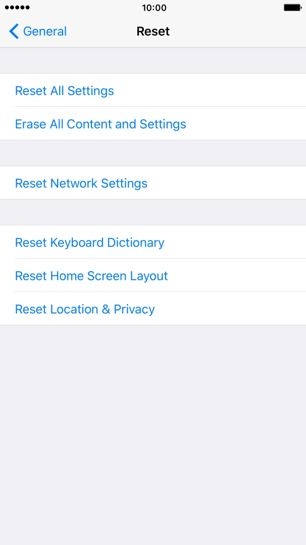 Press Reset All Settings. Press Reset All Settings.