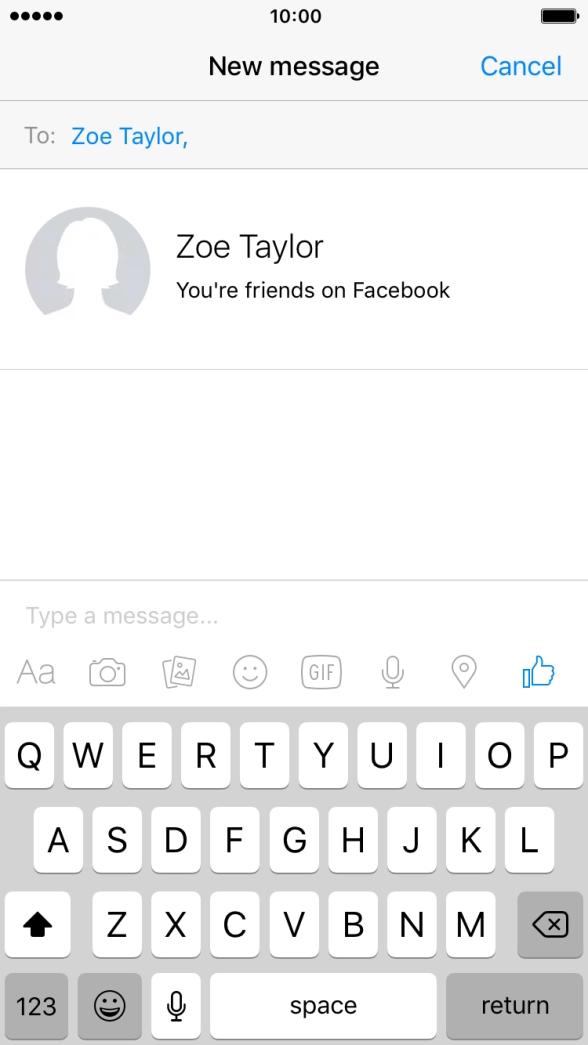 Press the text input field.