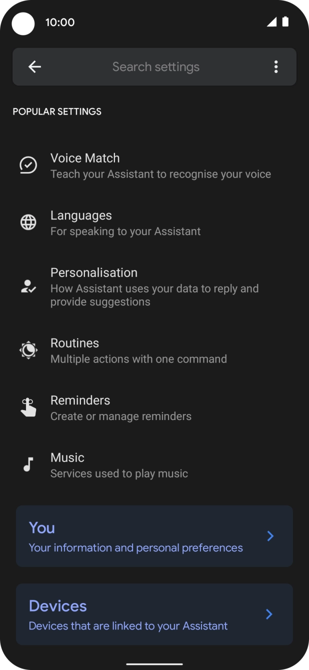 Press Voice Match. Press Voice Match.