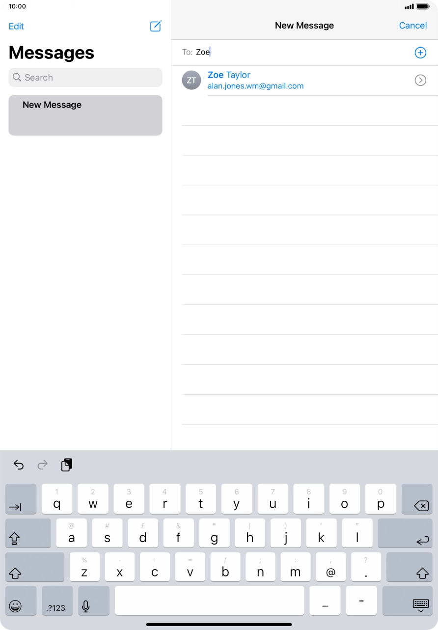 Press the required contact.