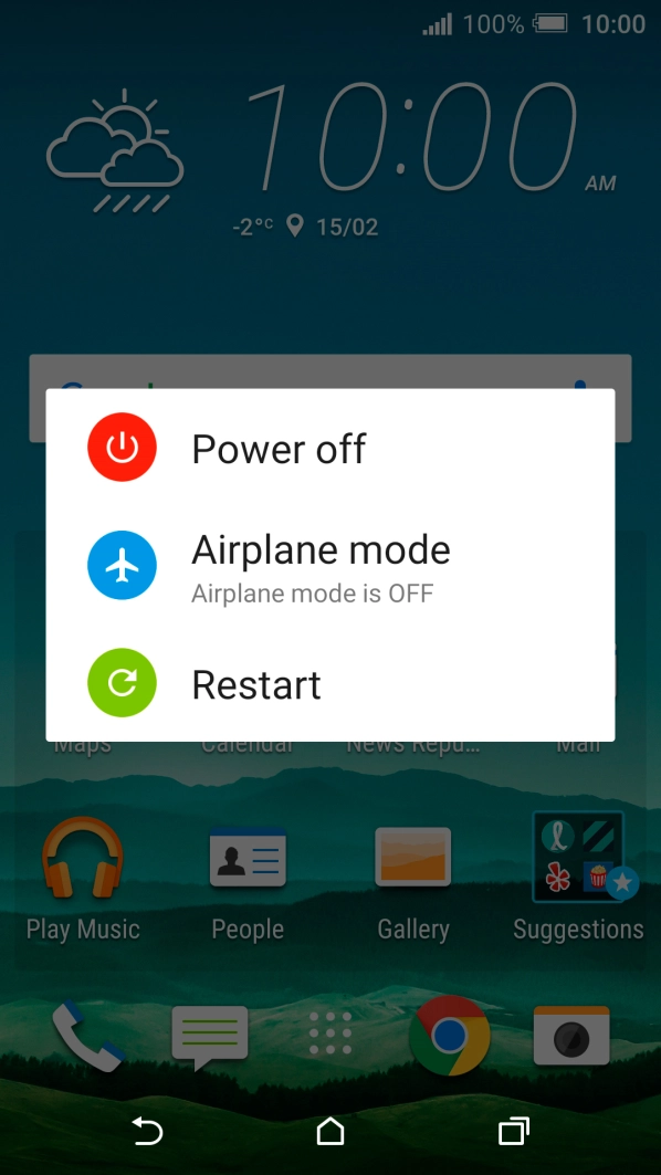 Press Airplane mode to turn flight mode on or off.