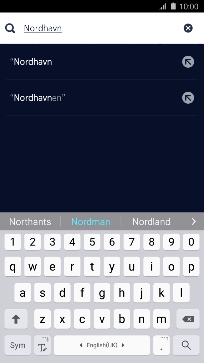 Press the required destination.