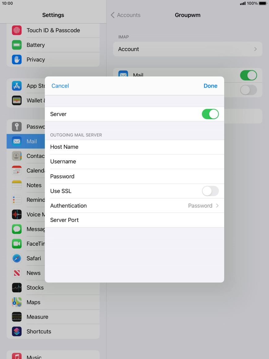 Press the indicator next to 