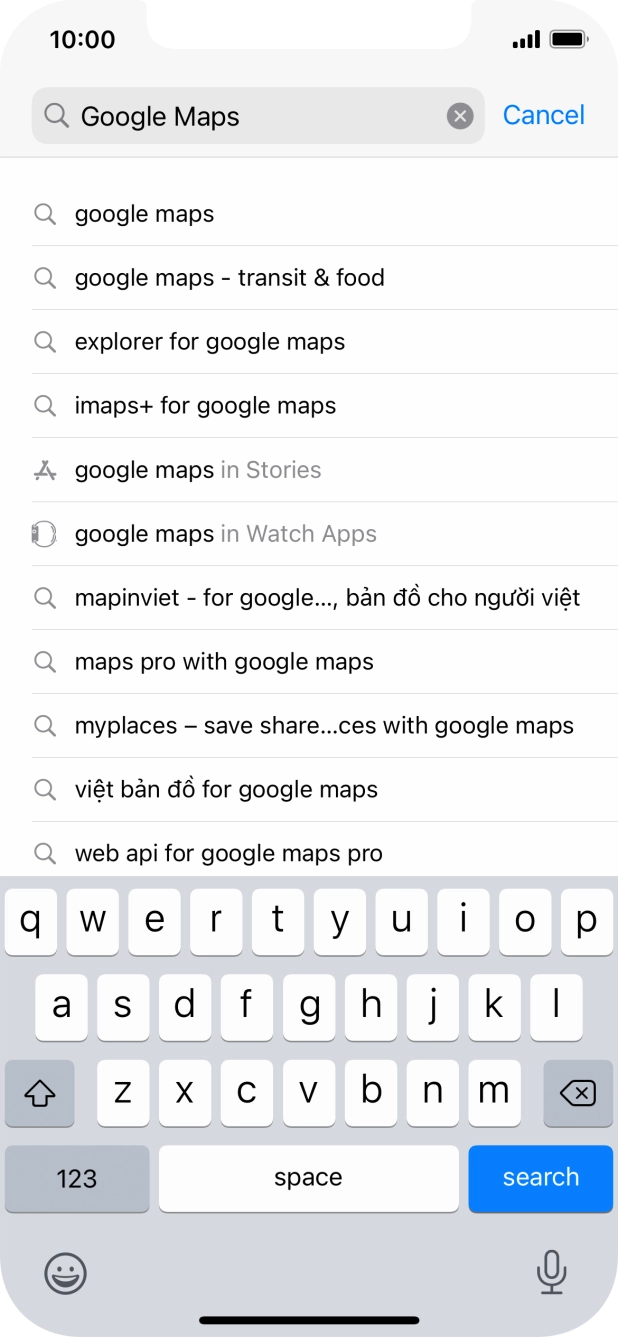 Key in Google Maps and press search.