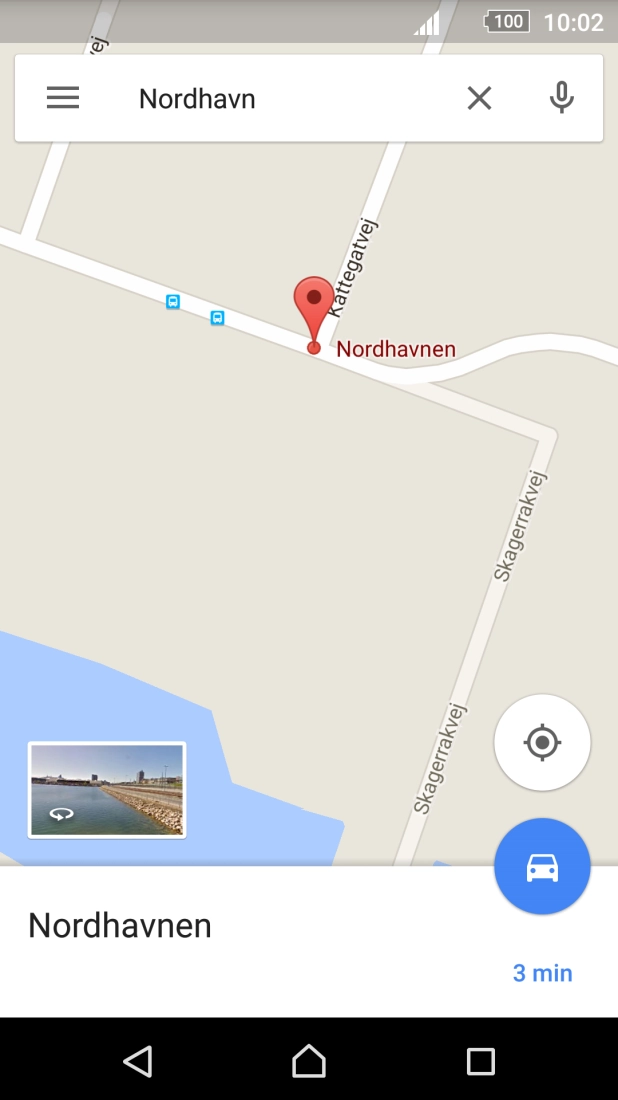 Press the destination at the bottom of the screen.