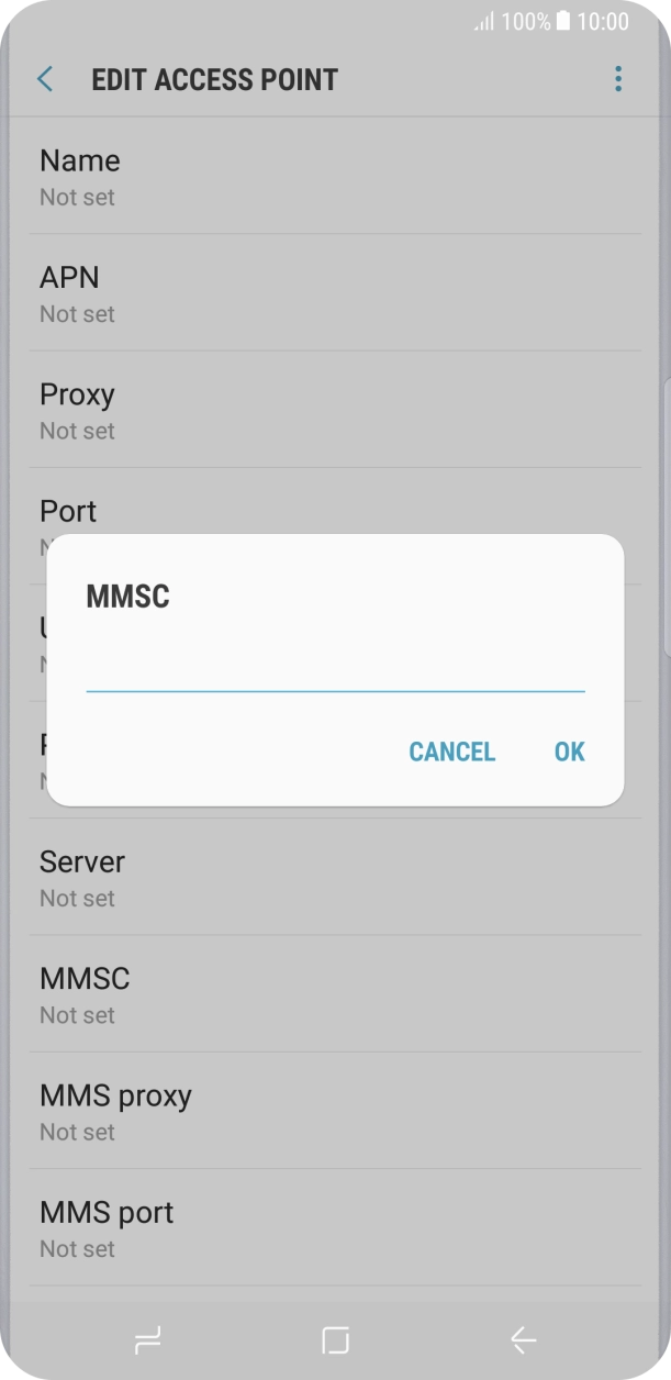 Key in http://mmsc.telstra.com:8002 and press OK.