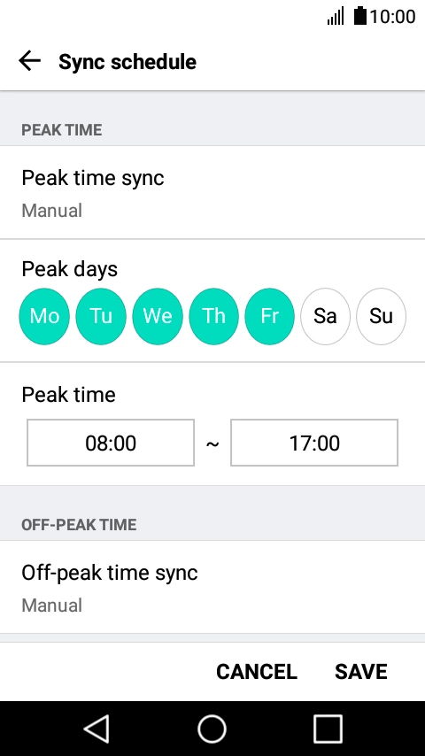 Press Peak time sync.