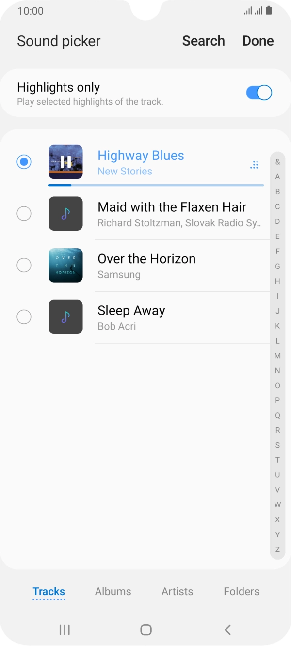 Once you've found a ring tone you like, press Done.