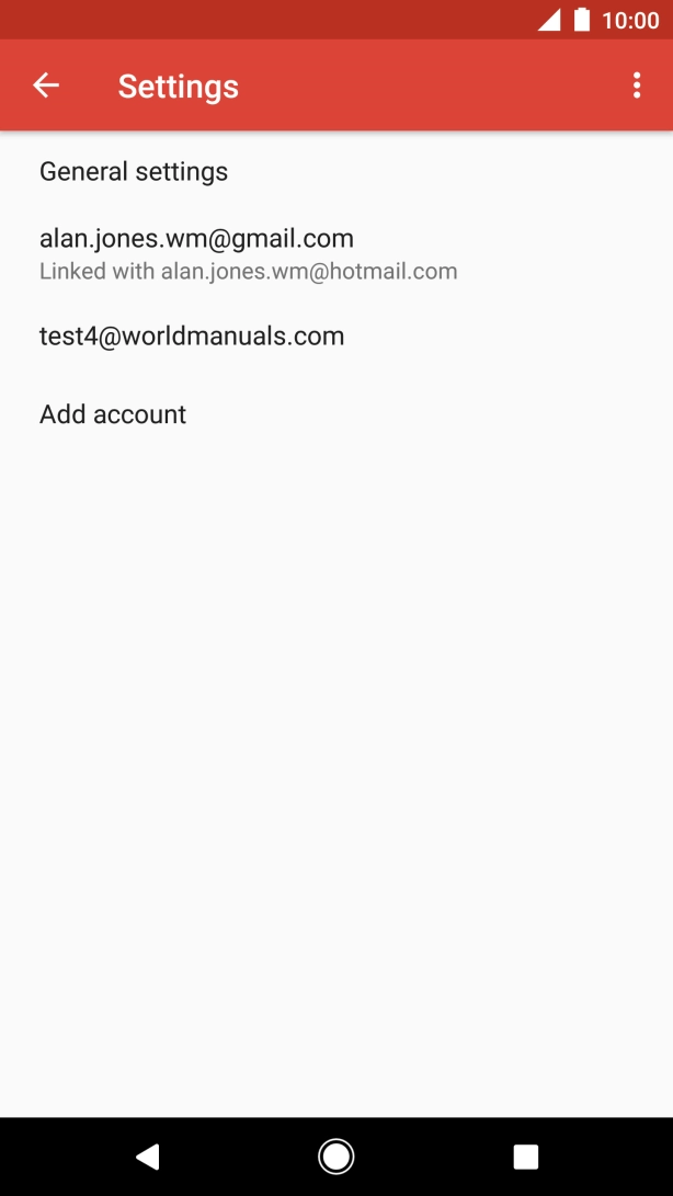Press the required email account.