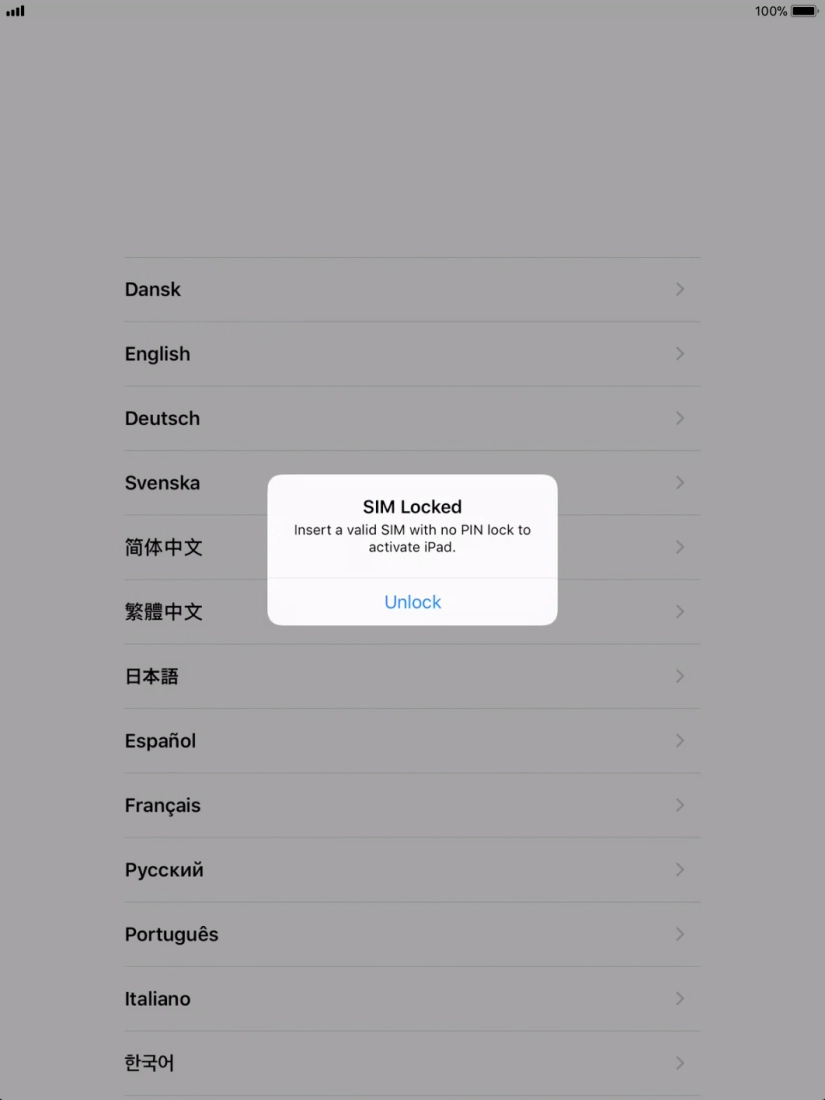 If your SIM is locked, press Unlock.