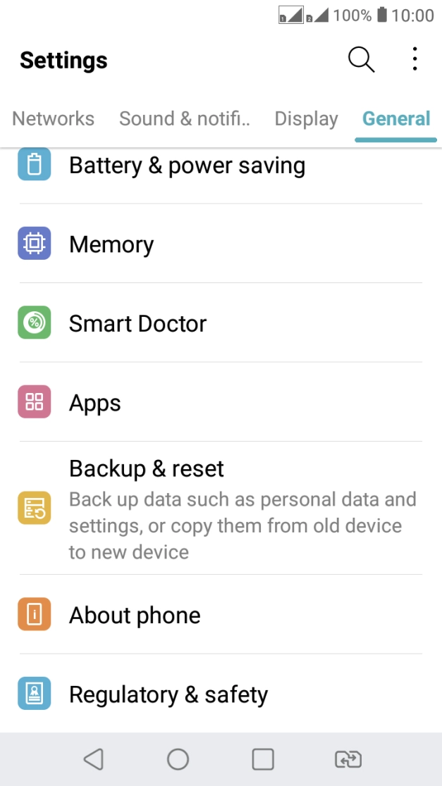 Press Backup & reset.