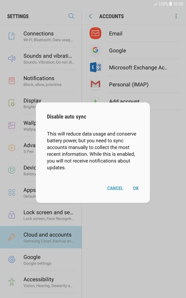 Press OK to turn off the function.