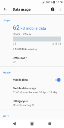 The total data usage is displayed.