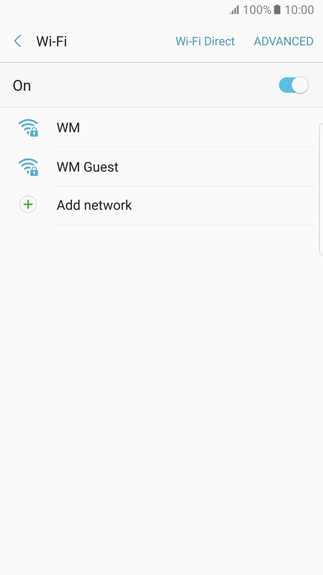Press the required Wi-Fi network.