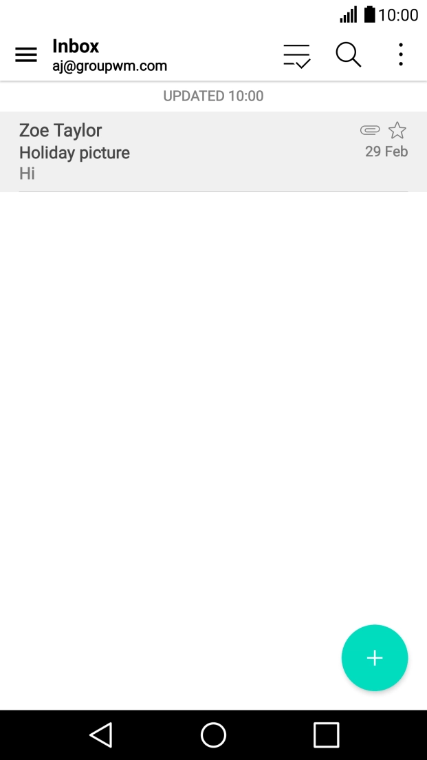 Slide your finger right starting from the left side of the screen.