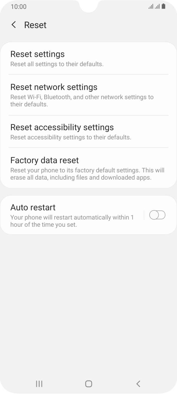 Press Factory data reset.