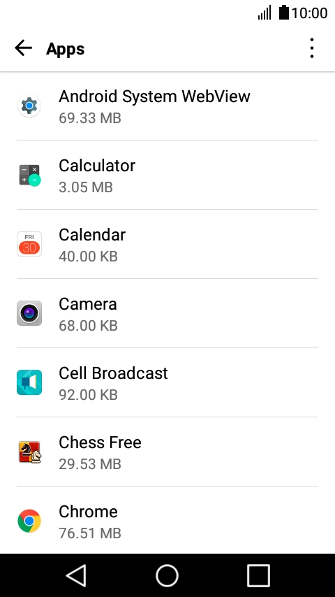 Press the required app.