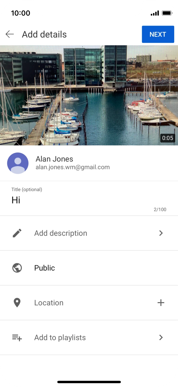 Key in the required text and press NEXT.
