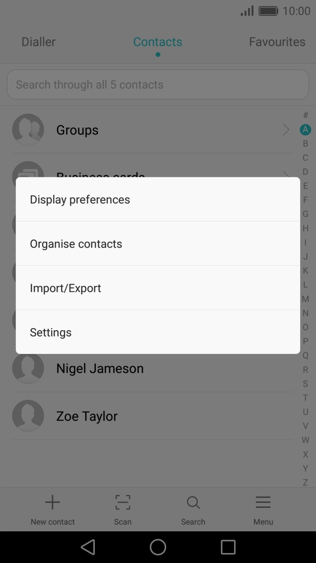 Press Import/Export.