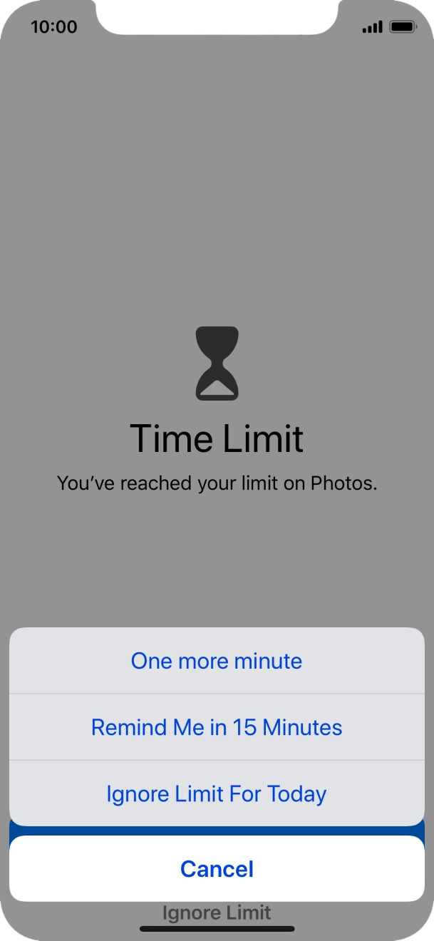 Press the required setting.