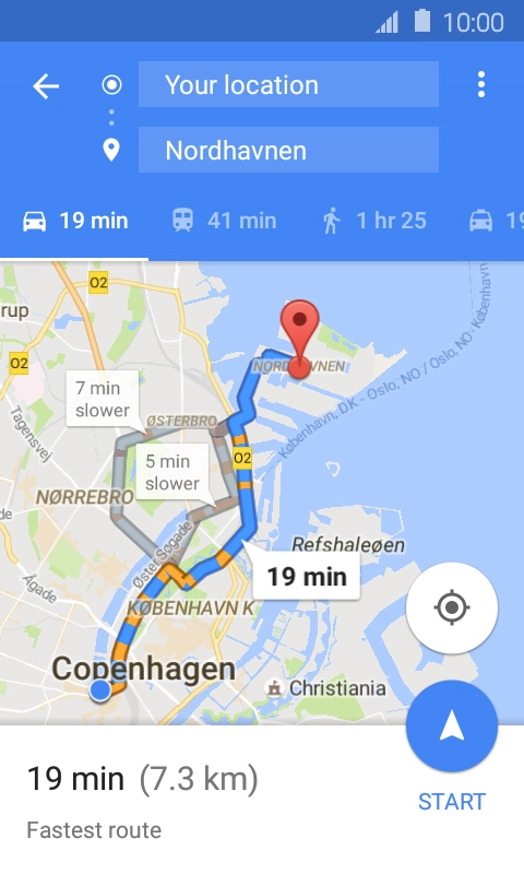 Press the required route.