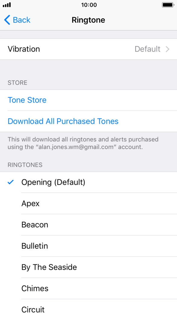 Press the different ring tones to hear them.