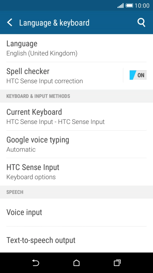 Press HTC Sense Input.