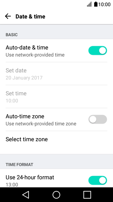 Press Auto-time zone to turn on the function.