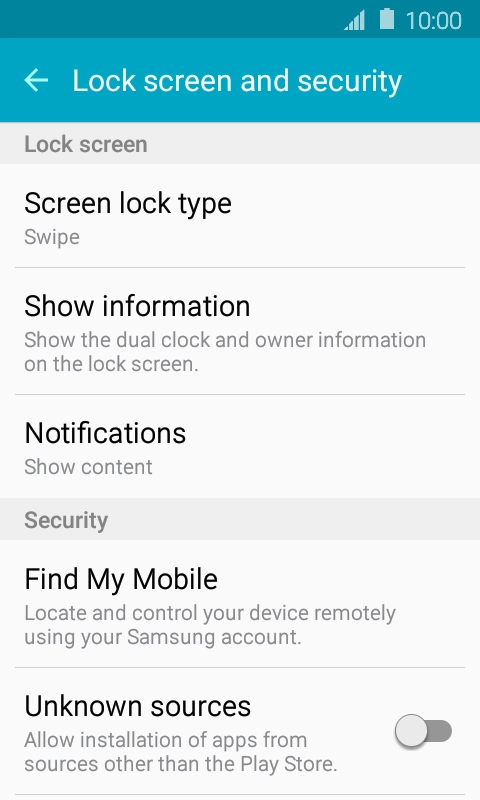 Press Screen lock type.