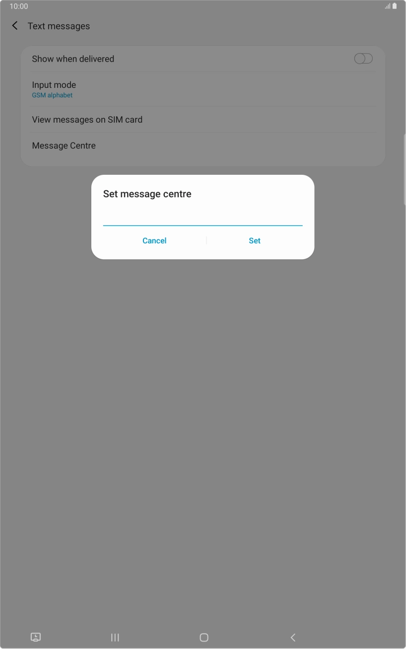 Key in +61418706700 and press Set.