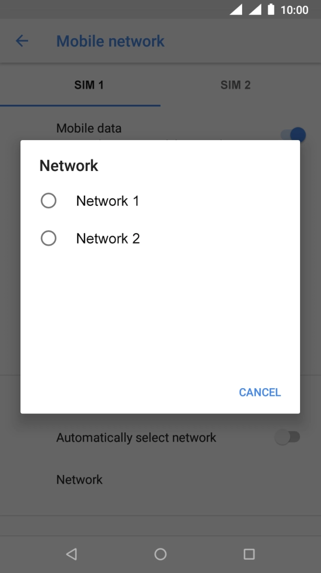 Press the required network. Press the required network.