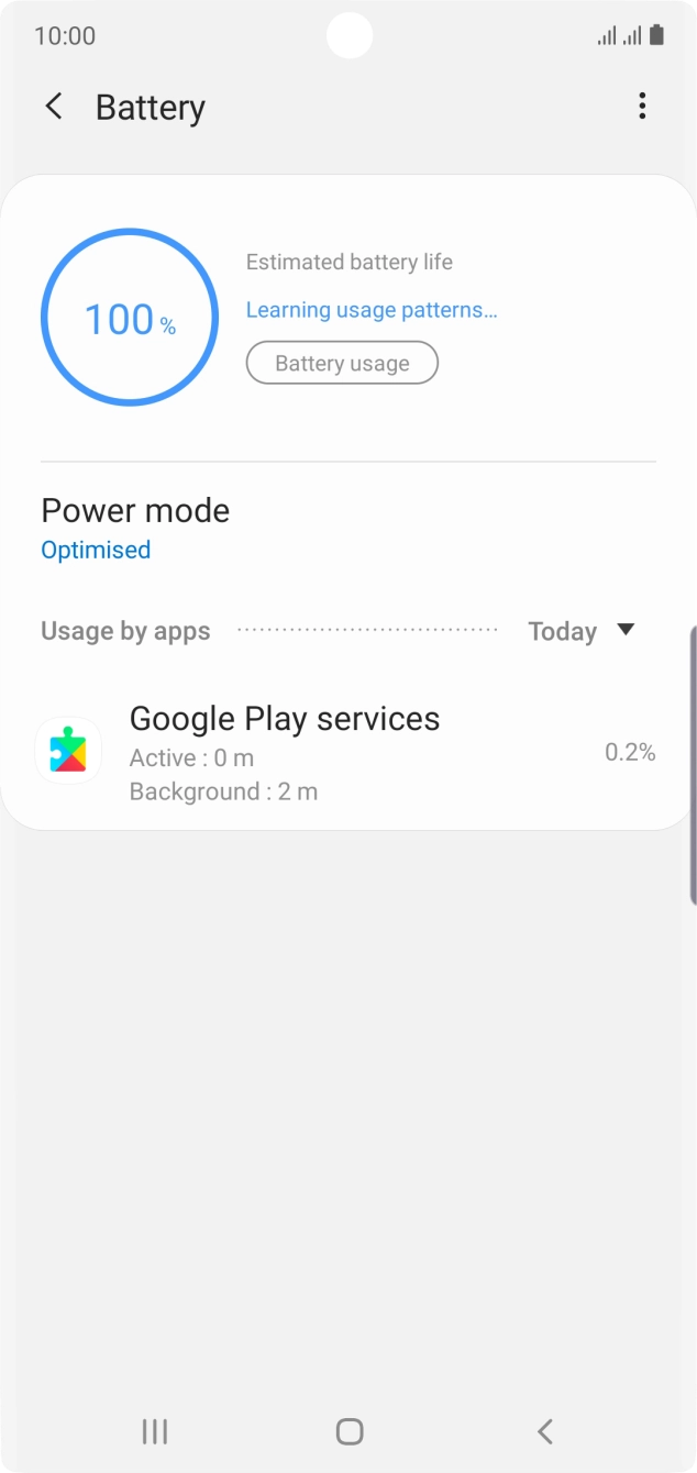 Press Power mode. Press Power mode.