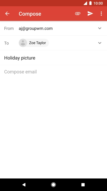Press the text input field and write the text for your email. Press the text input field and write the text for your email.