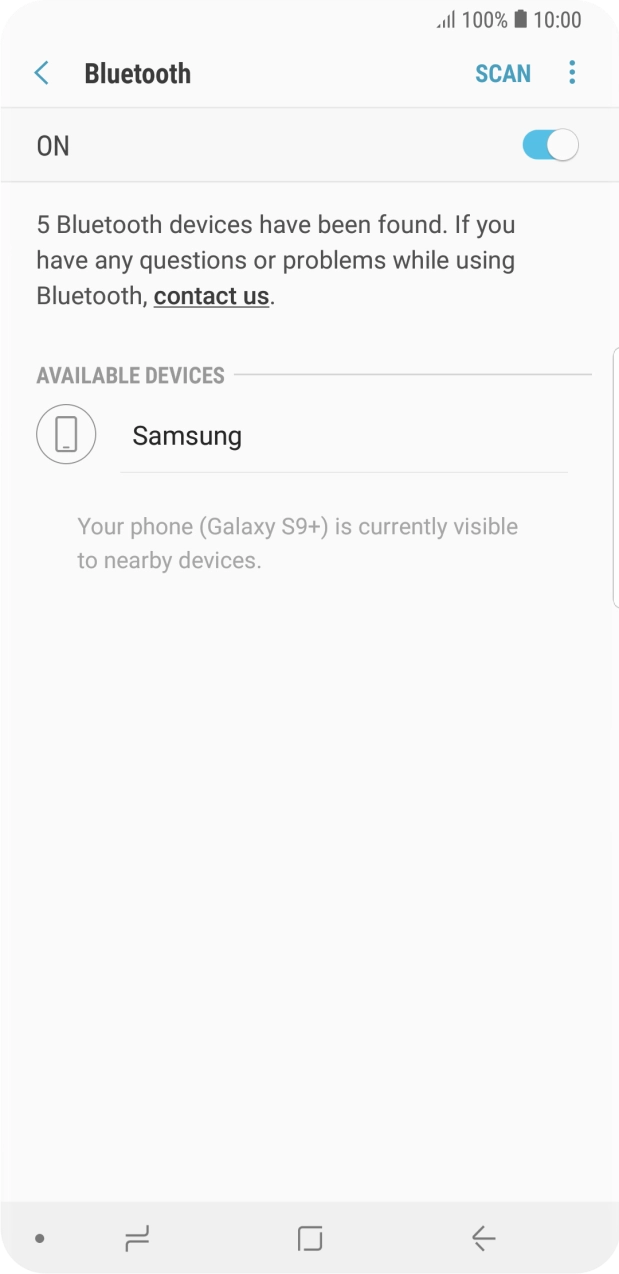 Press the required Bluetooth device and follow the instructions on the screen to pair the device with your phone.