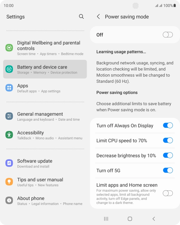 Press the indicators next to the required settings. Press the indicators next to the required settings.
