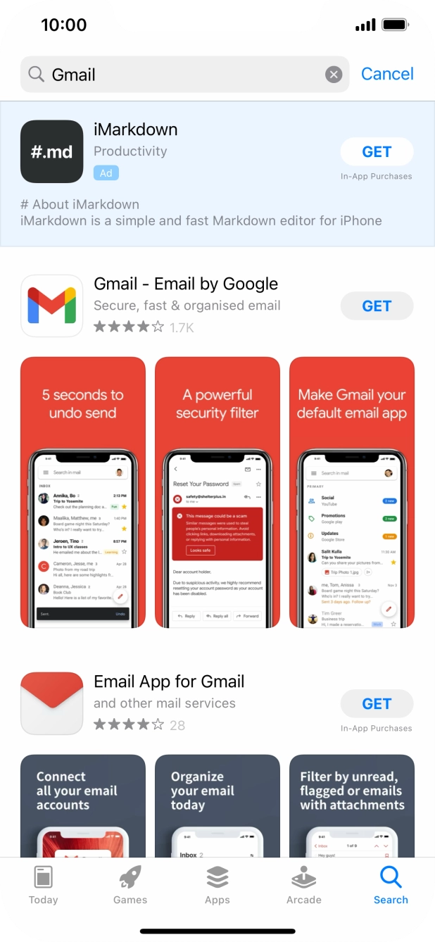 Press Gmail. Press Gmail.