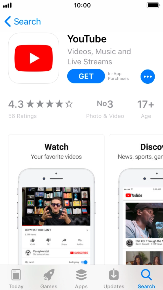 Press GET and follow the instructions on the screen to install the app.