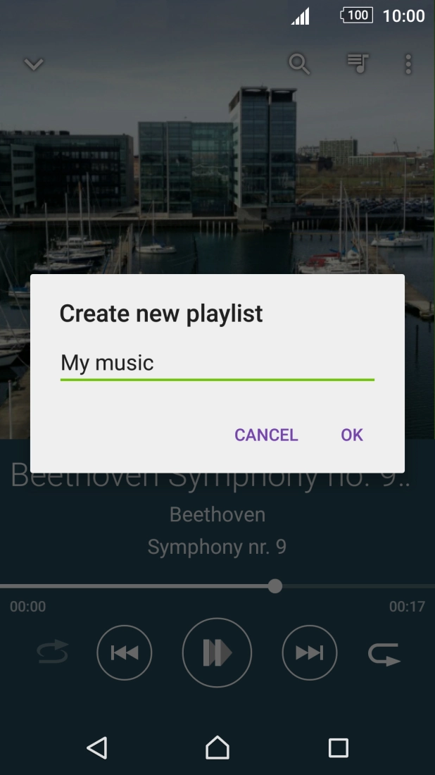 Key in a name for the playlist and press OK.