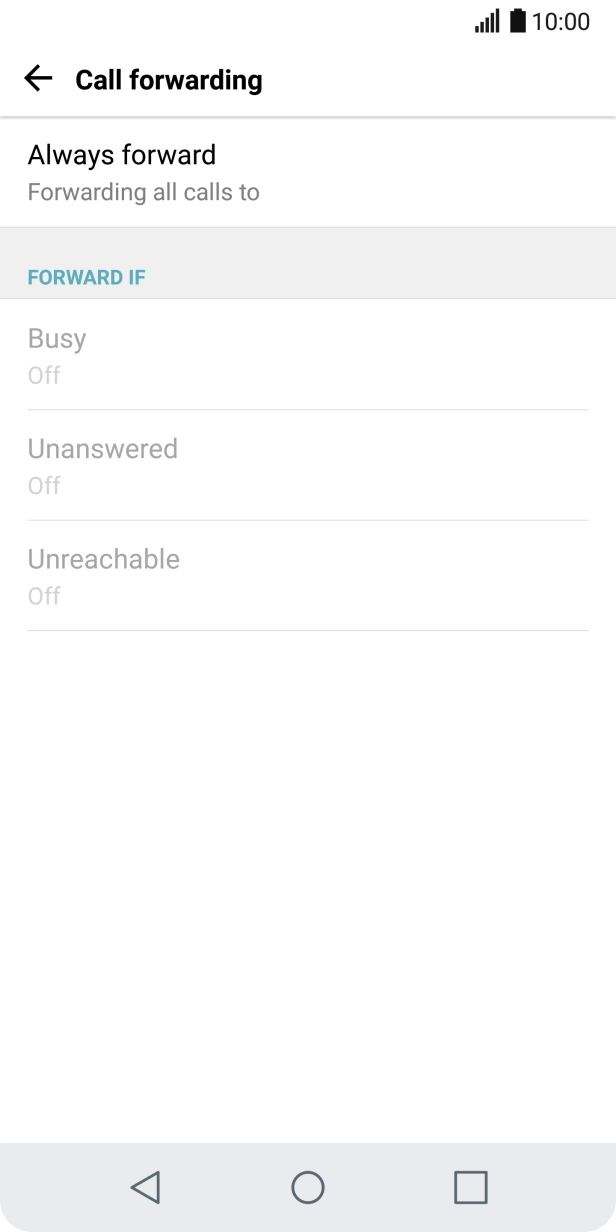 Press the required divert type.