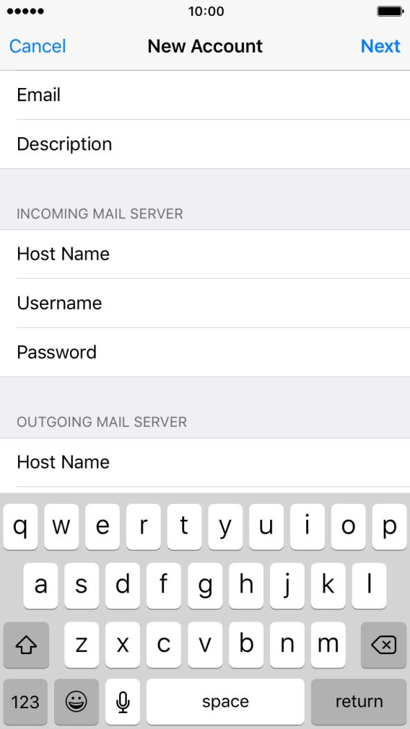 Press Host name and key in smtp.telstra.com. Press Host name and key in smtp.telstra.com.