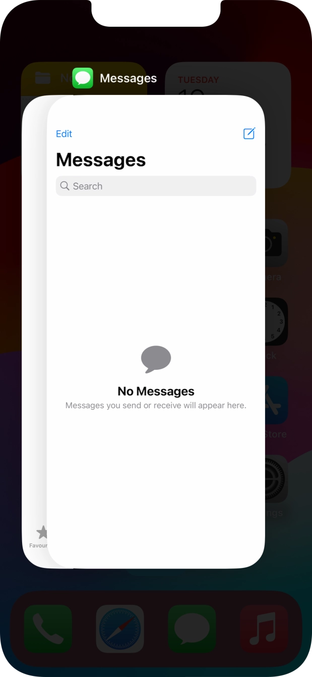 Slide upwards on the required application to end it.