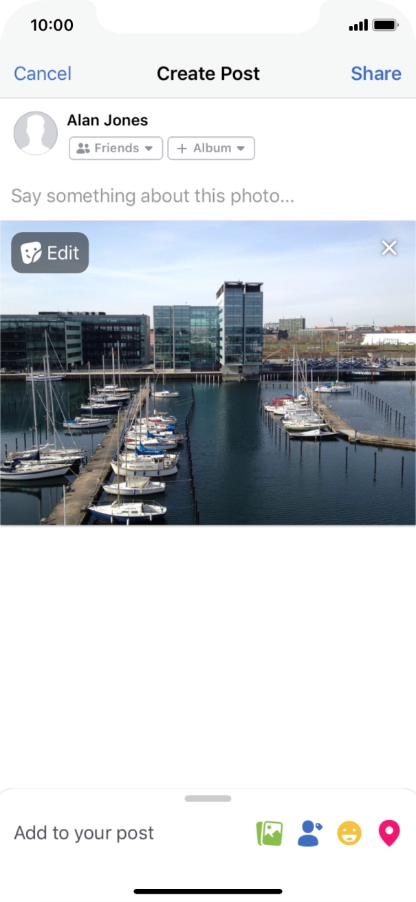 Press the text input field.