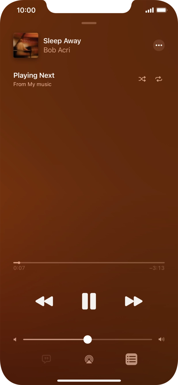 Press the shuffle icon to turn the function on or off.