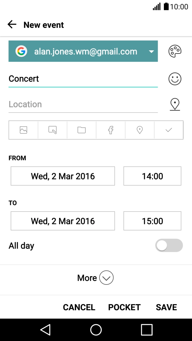 Press the start time.