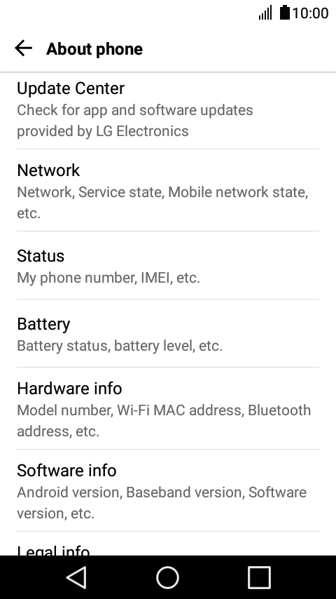 Press Update Center. If a new software version is available, it's displayed. Follow the instructions on the screen to update the phone software.