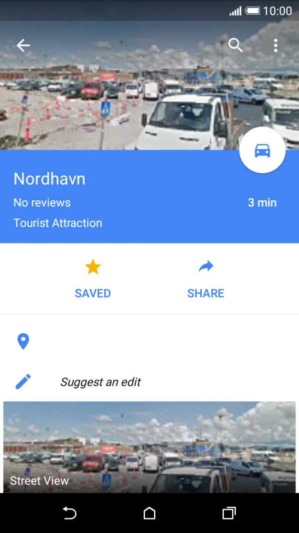 Press the travel information icon.