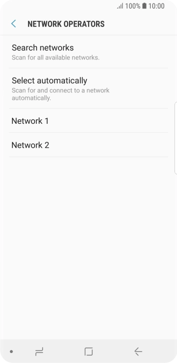 Press the required network. Press the required network.